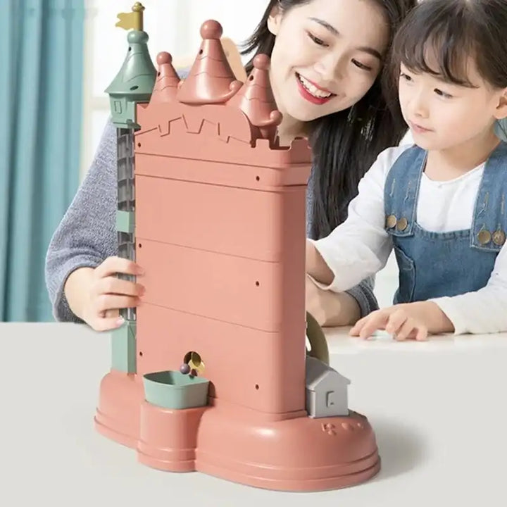 Kids Fun Cartoon Castle Electric Game Machine Desk for Family Party Interactive Tracking Ball Maze Educational Toy for Children - MEACAOFG