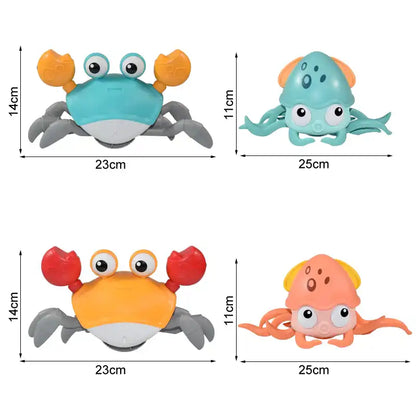 Crab toys Kids Induction Escape Crab Octopus Crawling Toy Baby Electronic Pets Musical Toys Educational Toddler Moving Toy Christmas Gift - MEACAOFG