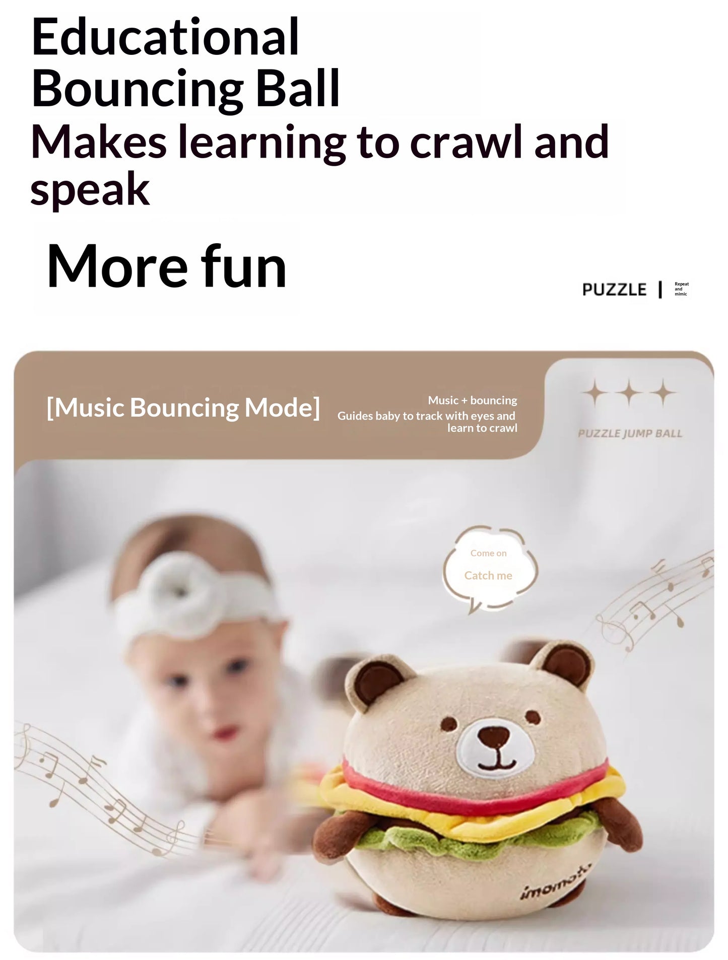 Musical Bouncing Ball Set - Interactive Sensory Toy for Babies & Toddlers 2