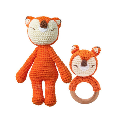 Hand Crocheted Animal Rattle Set