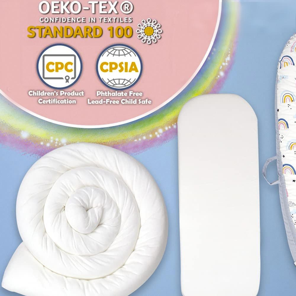 OEKO-TEX certified organic fabric and soft cotton filler