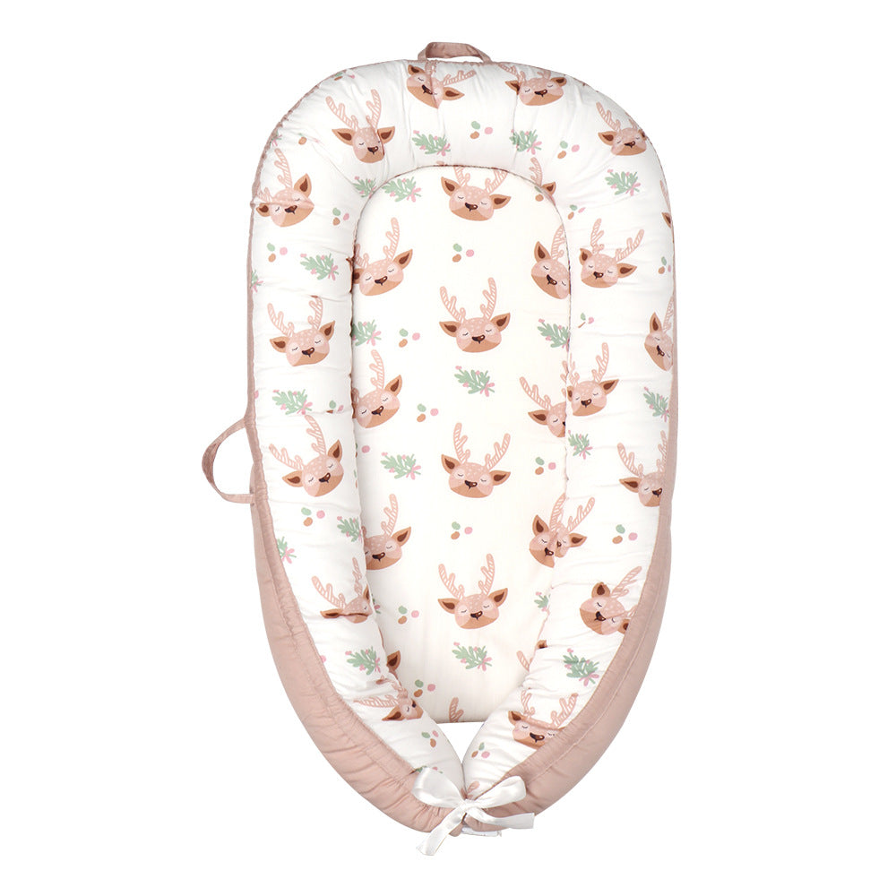 Pink animal print removable cover for baby cushion