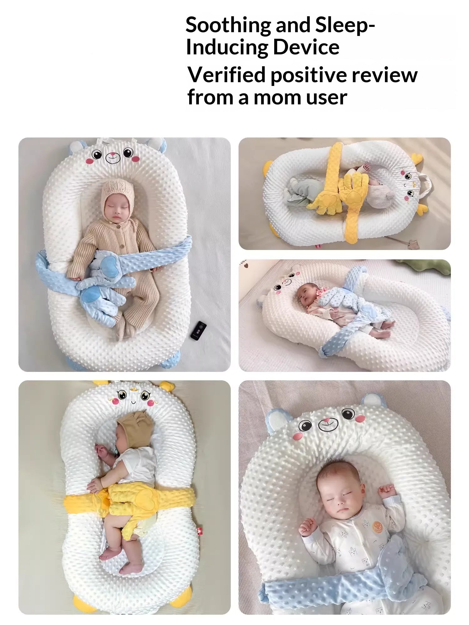 Premium Baby Soothing Bed - Portable Infant Sleep Comfort Bassinet with Gentle Rocking Motion