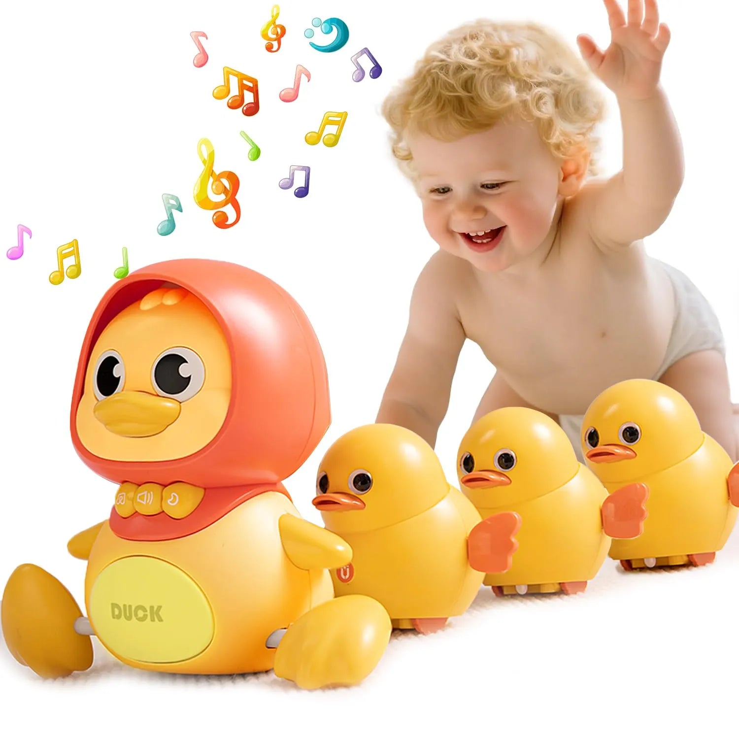 Premium Sleeping Duck Baby Toy - Soft Plush Educational Comfort Toy for Infants 0-3 Years