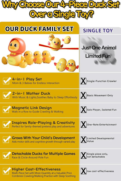 Premium Sleeping Duck Baby Toy - Soft Plush Educational Comfort Toy for Infants 0-3 Years