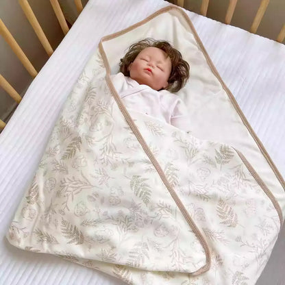 Premium Rabbit-Print 100% Cotton Swaddle Blanket - Ultra Soft Baby Muslin Wrap 90x90cm