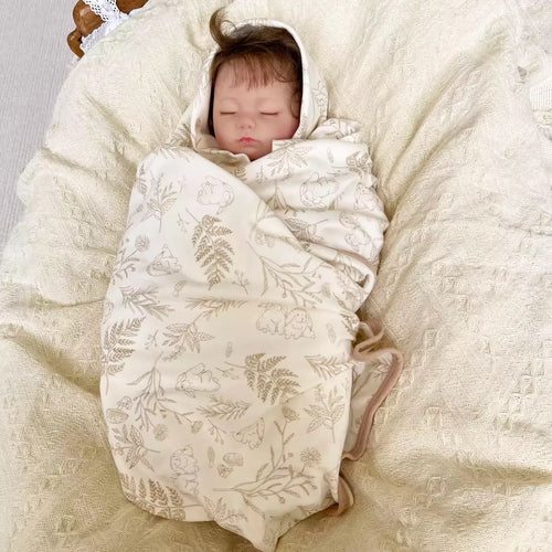 Premium Rabbit-Print 100% Cotton Swaddle Blanket - Ultra Soft Baby Muslin Wrap 90x90cm