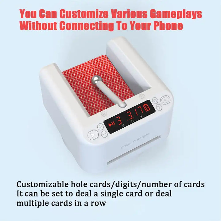 Automatic Card Dealer Machine, 360° Rotating Portable Card Splitting Machine with Poker Tablecloth Rechargeable Playing Card Shuffler for 2-8 people game white - MEACAOFG