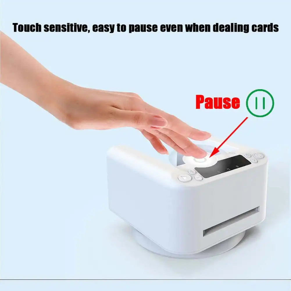 Automatic Card Dealer Machine, 360° Rotating Portable Card Splitting Machine with Poker Tablecloth Rechargeable Playing Card Shuffler for 2-8 people game white - MEACAOFG