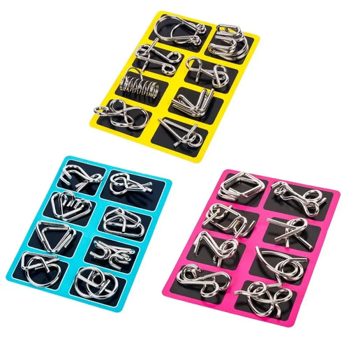 8/24/32Pcs Nine Link Series 3D Metal Puzzle Toy Release Buckle - MEACAOFG