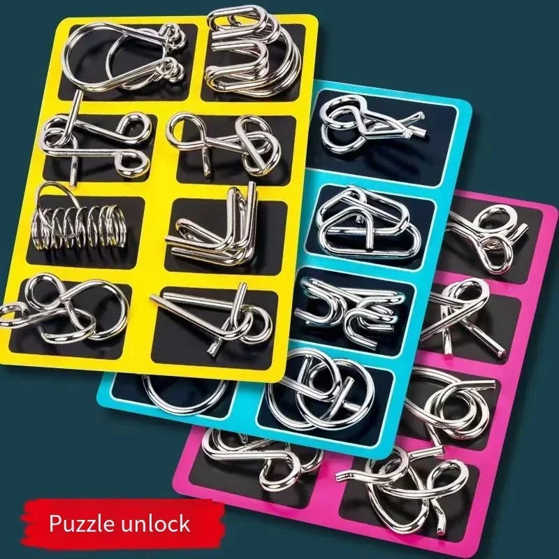 8/24/32Pcs Nine Link Series 3D Metal Puzzle Toy Release Buckle - MEACAOFG