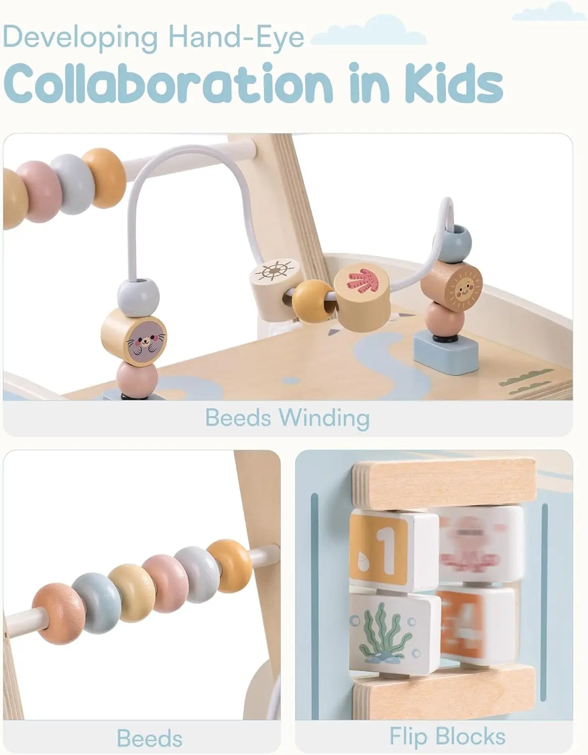 Robotime Robud Wooden Baby Walker