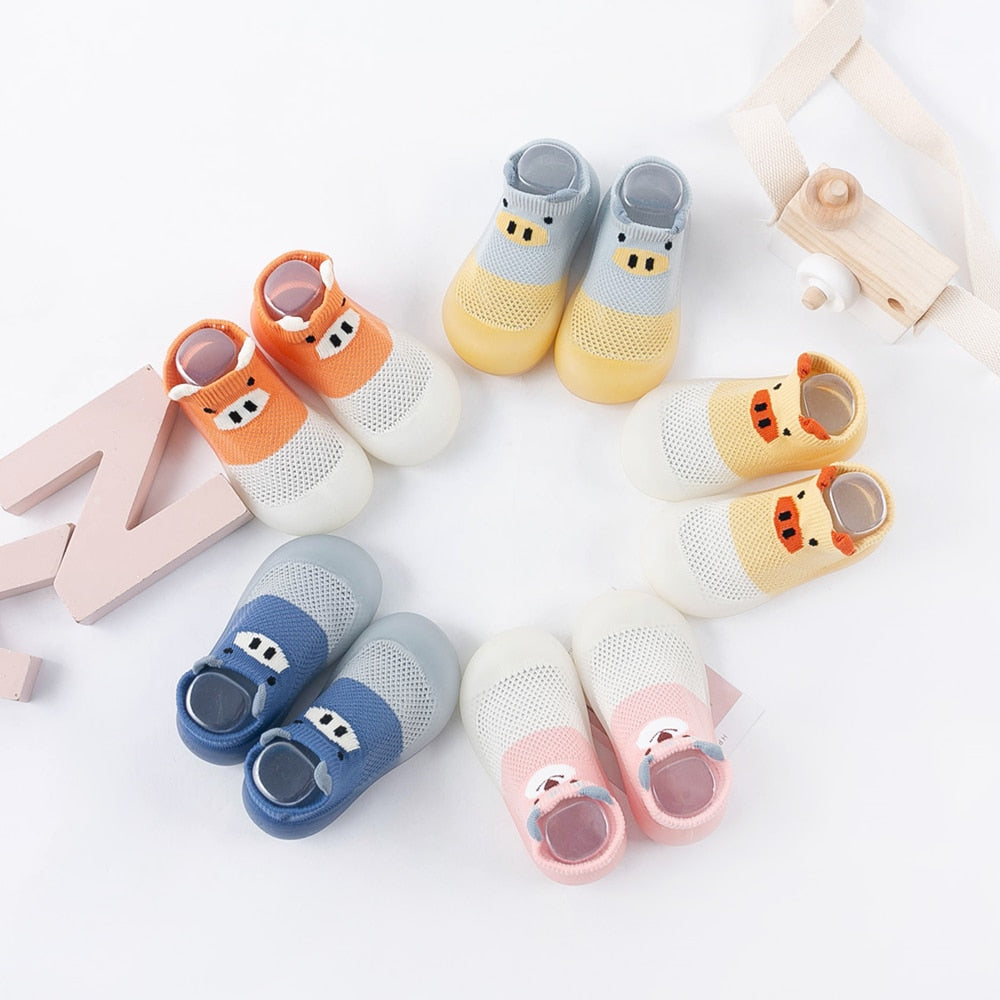 Baby Sock Shoes -  Yellow Tip