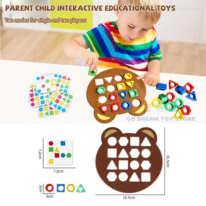 MEACAOFG DIY Geometric Shape Color Matching 3D Puzzle Baby Montessori Learning Educational Interactive Battle Game Toys For Children Gift