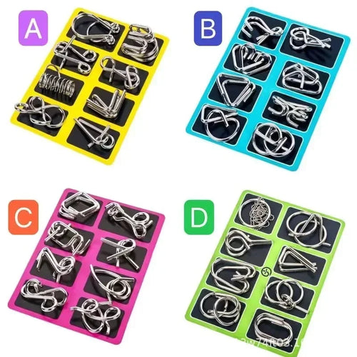 8/24/32Pcs Nine Link Series 3D Metal Puzzle Toy Release Buckle - MEACAOFG