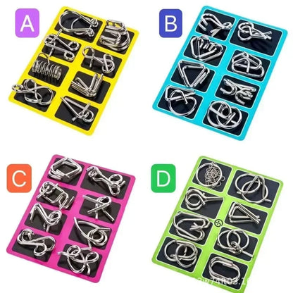 8/24/32Pcs Nine Link Series 3D Metal Puzzle Toy Release Buckle - MEACAOFG