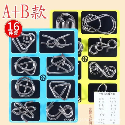 8/24/32Pcs Nine Link Series 3D Metal Puzzle Toy Release Buckle - MEACAOFG