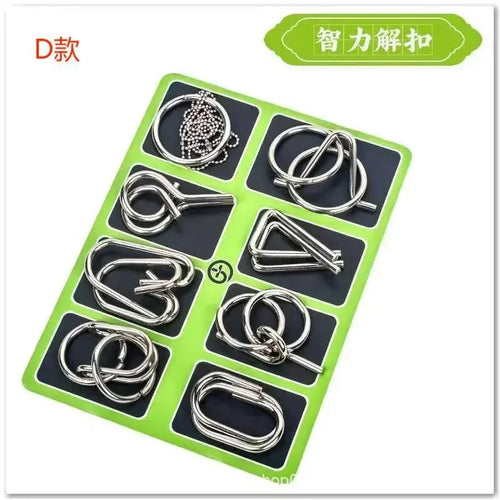 8/24/32Pcs Nine Link Series 3D Metal Puzzle Toy Release Buckle - MEACAOFG