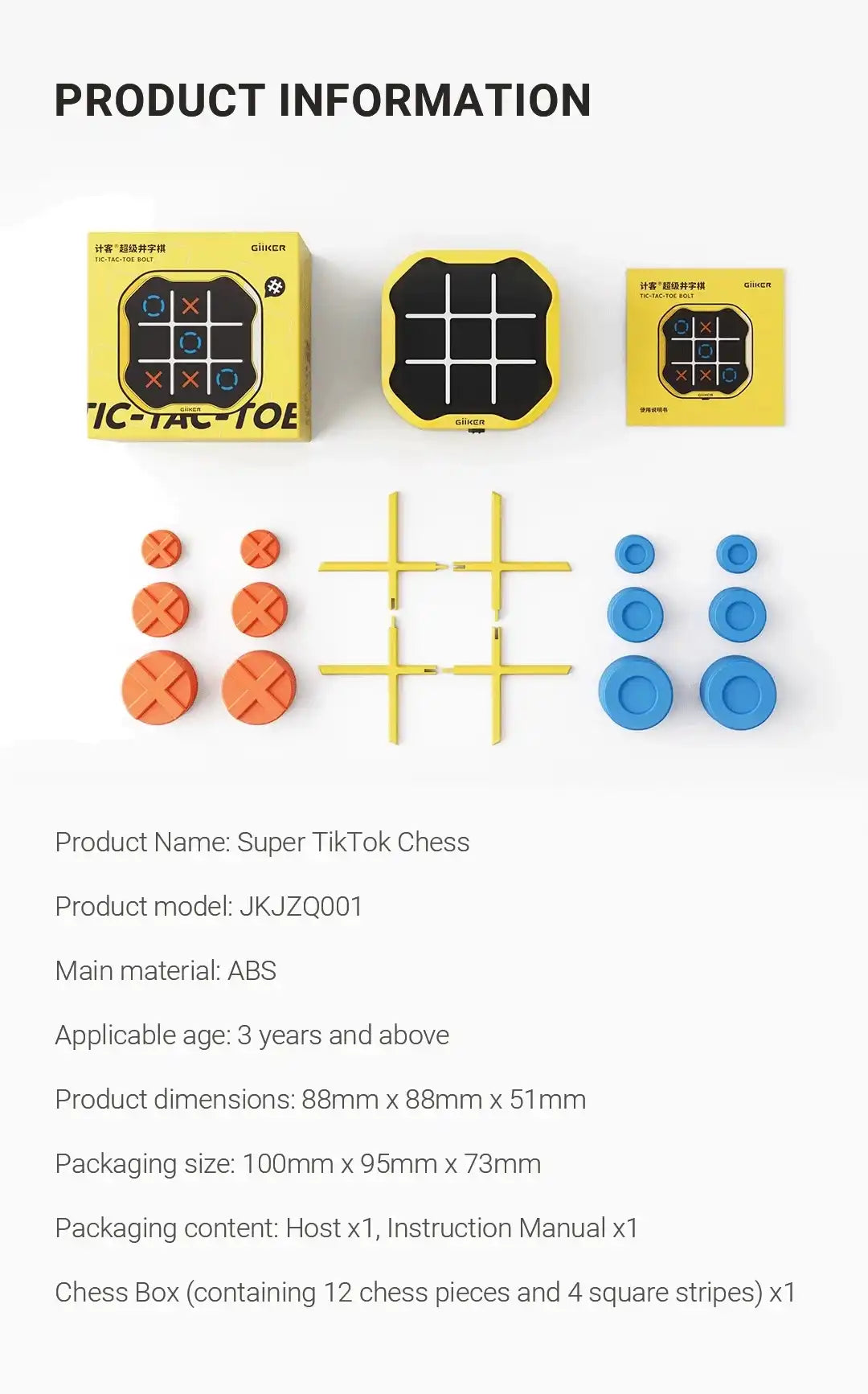 MEACAOFG Super Tic Tac Toe Educational Toys for Kids