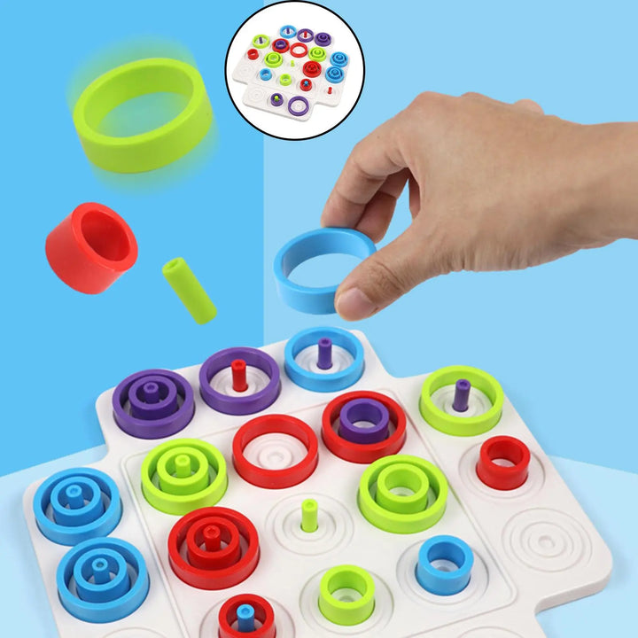 Children Rings Chess  Montessori Logical Thinking Training Board Games - MEACAOFG