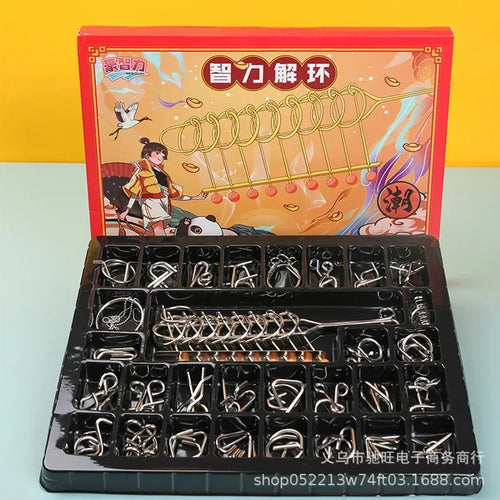 8/24/32Pcs Nine Link Series 3D Metal Puzzle Toy Release Buckle - MEACAOFG
