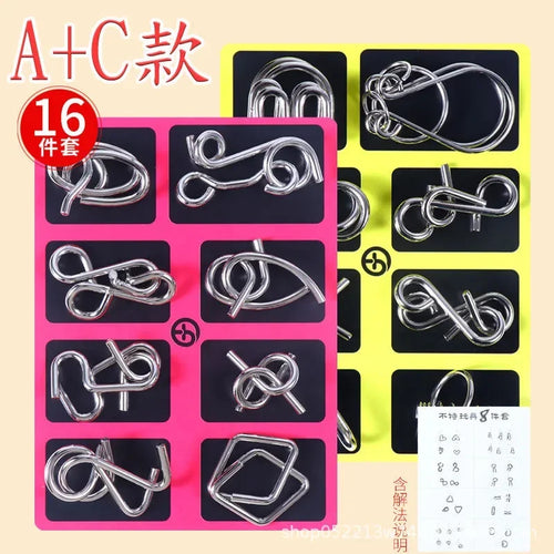 8/24/32Pcs Nine Link Series 3D Metal Puzzle Toy Release Buckle - MEACAOFG