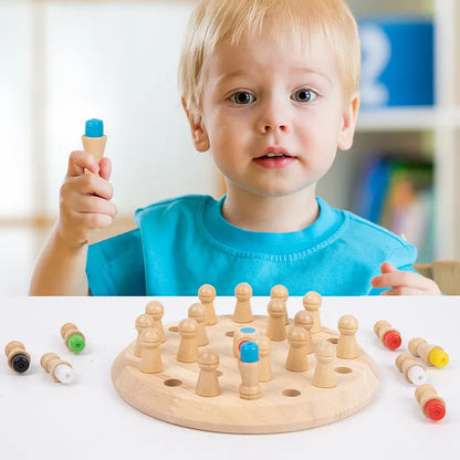 Kids Wooden Memory Match Stick Chess Game Fun Block Board Game - MEACAOFG