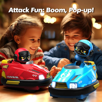 MEACAOFG RC Toy 2.4G Bumper Car Pop-up Doll Crash Bounce Ejection Light Children's Remote Control Toys Gift for Parenting