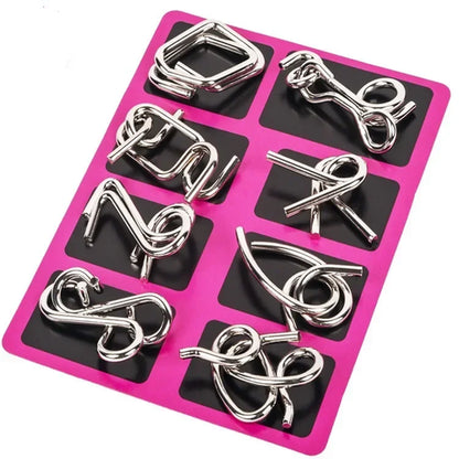 8/24/32Pcs Nine Link Series 3D Metal Puzzle Toy Release Buckle - MEACAOFG