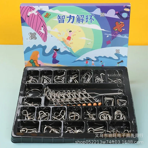 8/24/32Pcs Nine Link Series 3D Metal Puzzle Toy Release Buckle - MEACAOFG