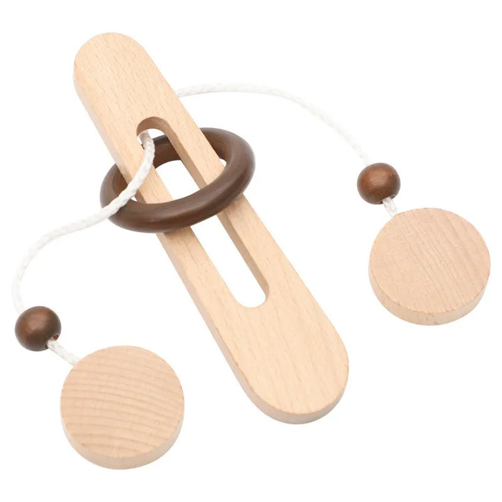 Intelligent Unlock Toy Kong Ming Lock Brain Teaser Iq Puzzles Wooden Toys Montessori Children Adult Decompression Thinking Games - MEACAOFG