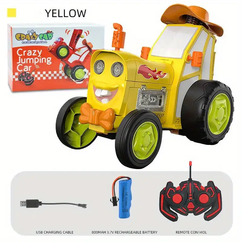 New Fancy Dancing Stunt Car Wireless Remote Control Jumping Jump Car Lights Sway Rolling Electric Train Toys For Children - MEACAOFG