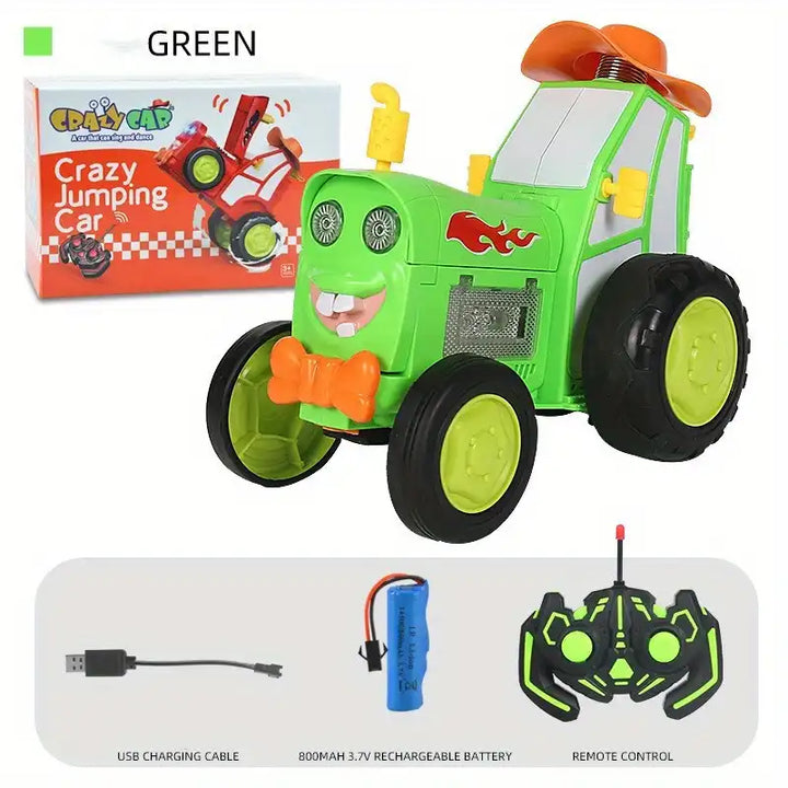 New Fancy Dancing Stunt Car Wireless Remote Control Jumping Jump Car Lights Sway Rolling Electric Train Toys For Children - MEACAOFG
