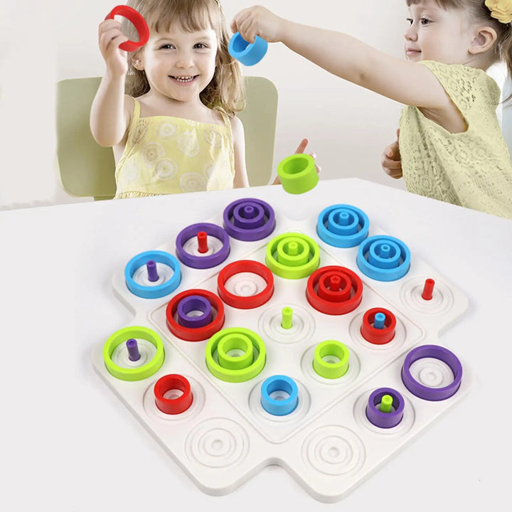 Children Rings Chess  Montessori Logical Thinking Training Board Games - MEACAOFG