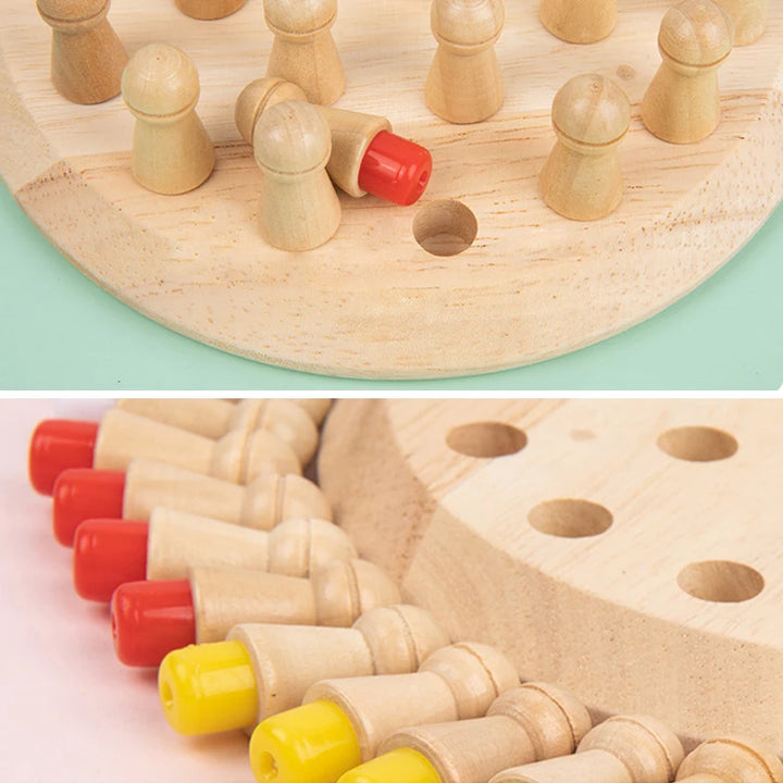 Kids Wooden Memory Match Stick Chess Game Fun Block Board Game - MEACAOFG