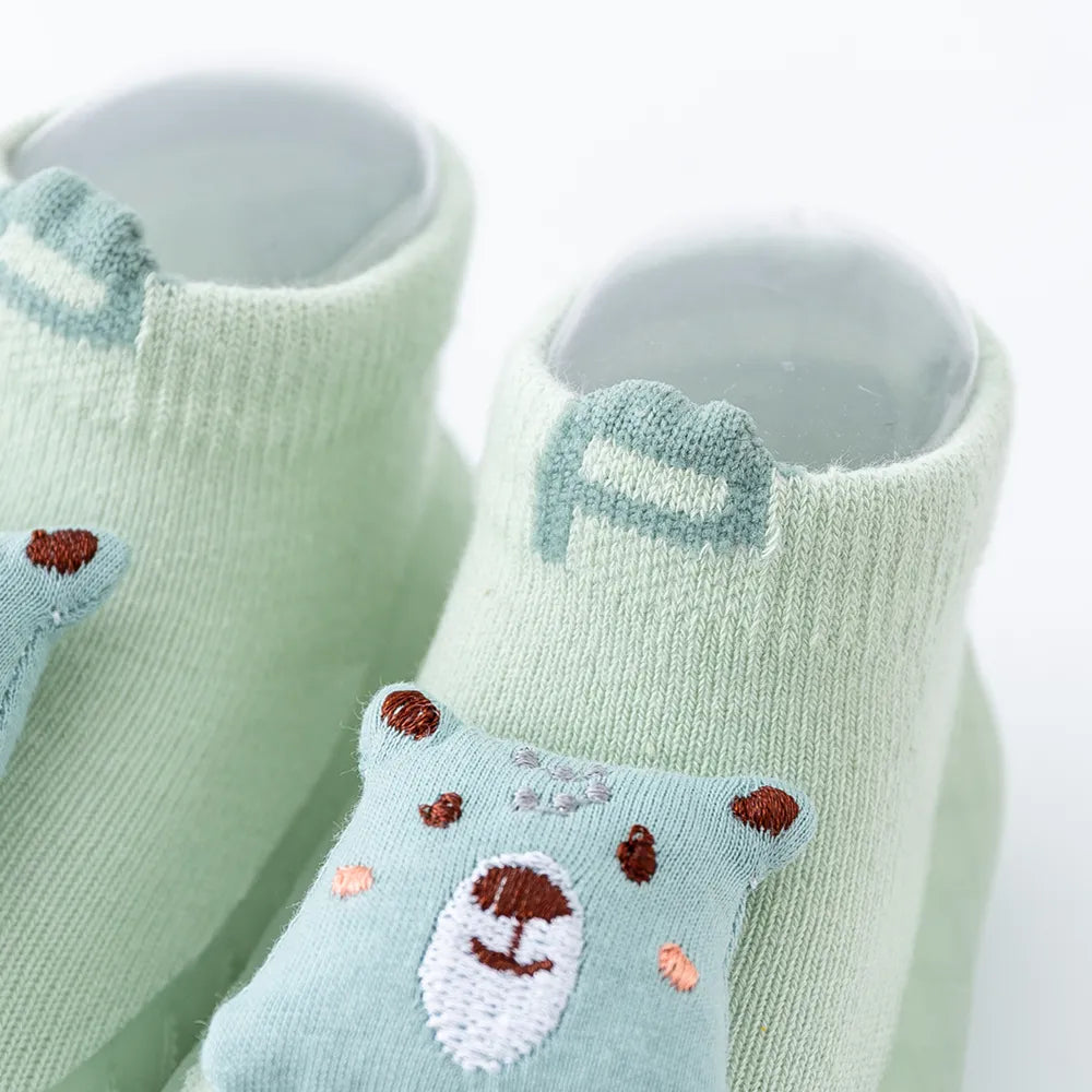 Baby Sock Shoes -  Green Bear
