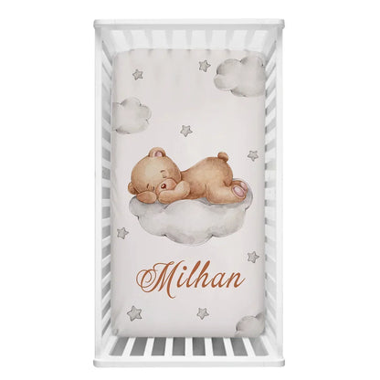 Sleeping Bear Custom Name Crib Bedding Set
