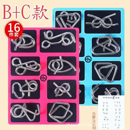 8/24/32Pcs Nine Link Series 3D Metal Puzzle Toy Release Buckle - MEACAOFG