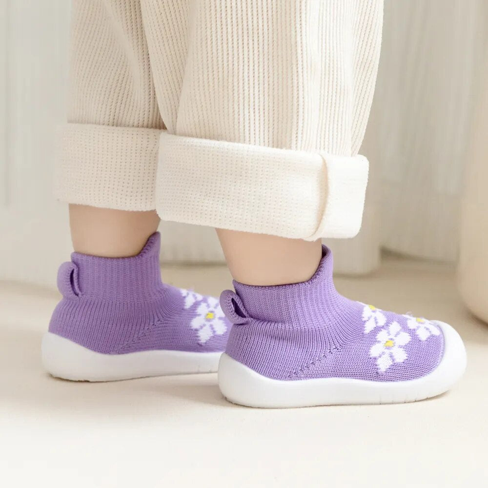 Baby Shoes - Purple Flowers