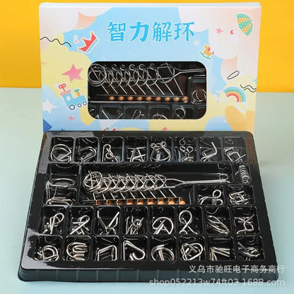 8/24/32Pcs Nine Link Series 3D Metal Puzzle Toy Release Buckle - MEACAOFG