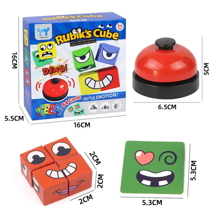 Kids Face Change Expression Puzzle Building Blocks Montessori Cube Table Game Toy Early Educational Toys for Children Gifts - MEACAOFG