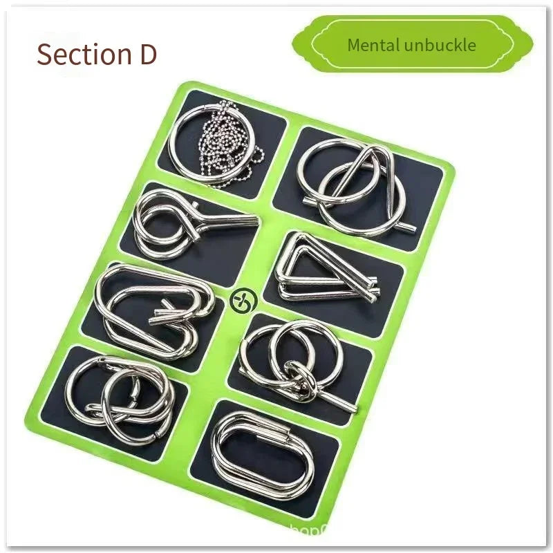 8/24/32Pcs Nine Link Series 3D Metal Puzzle Toy Release Buckle - MEACAOFG