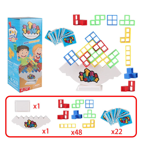 48PCS Tetra Tower Fun Balance Stacking Building Blocks Board Game for - MEACAOFG