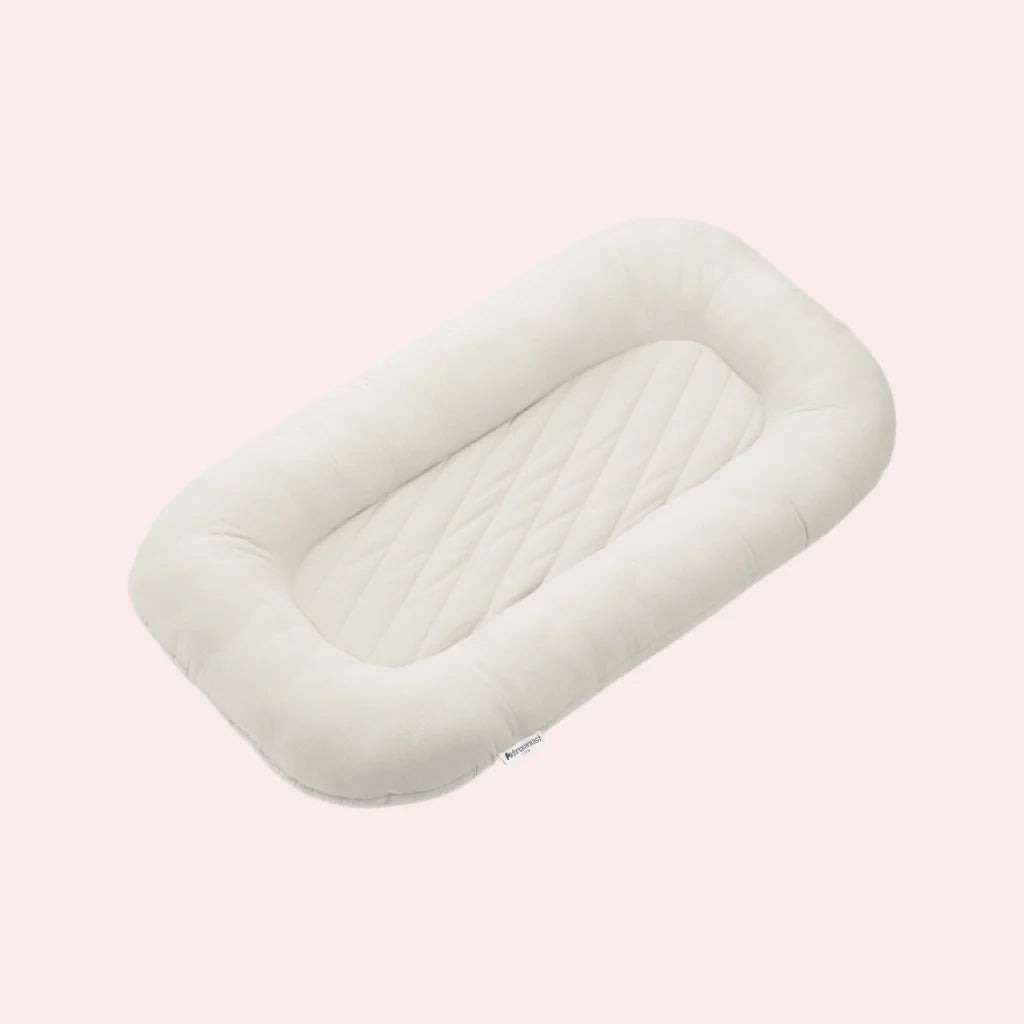 Ultra soft striped infant lounger bed in beige