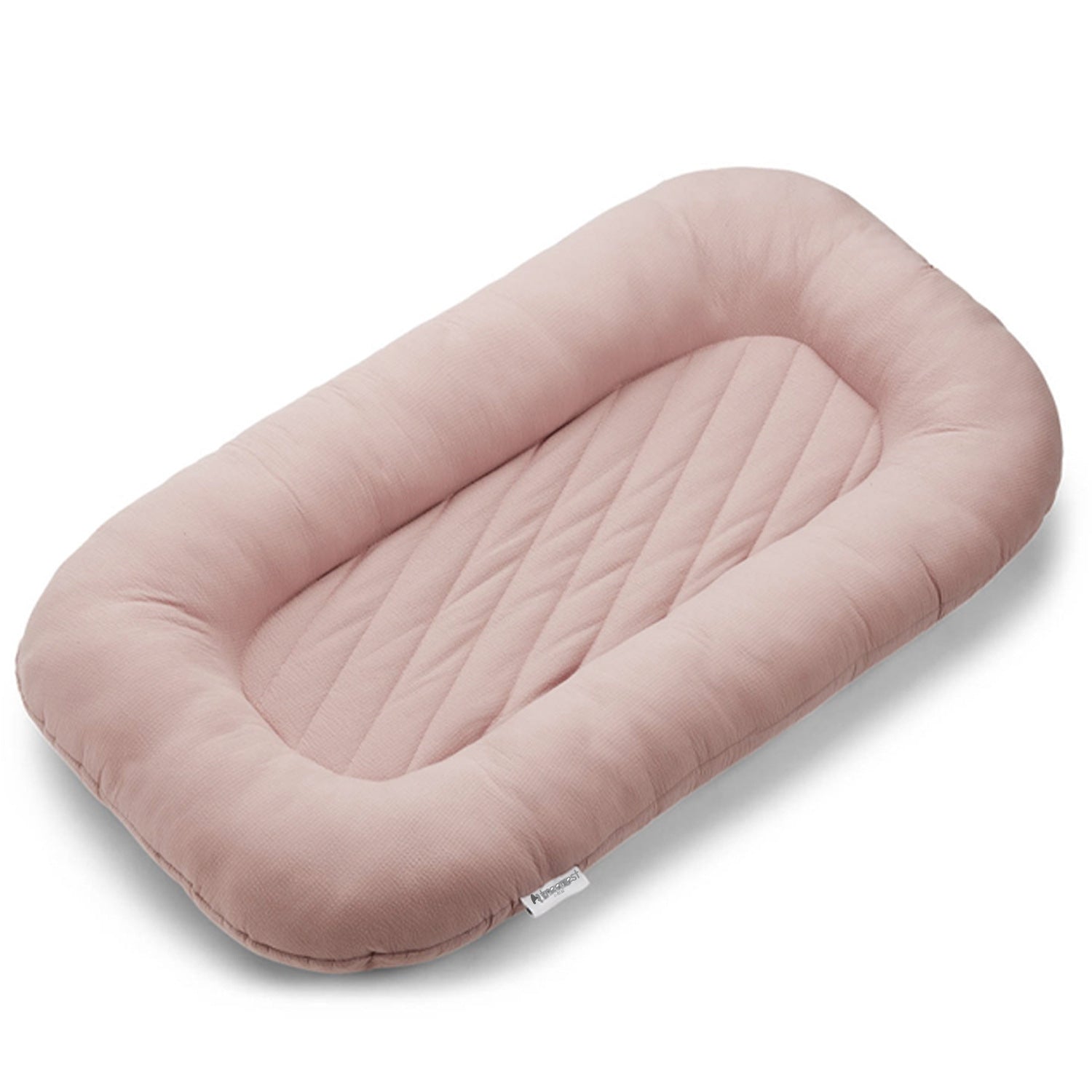 Pink plush striped infant lounger bed