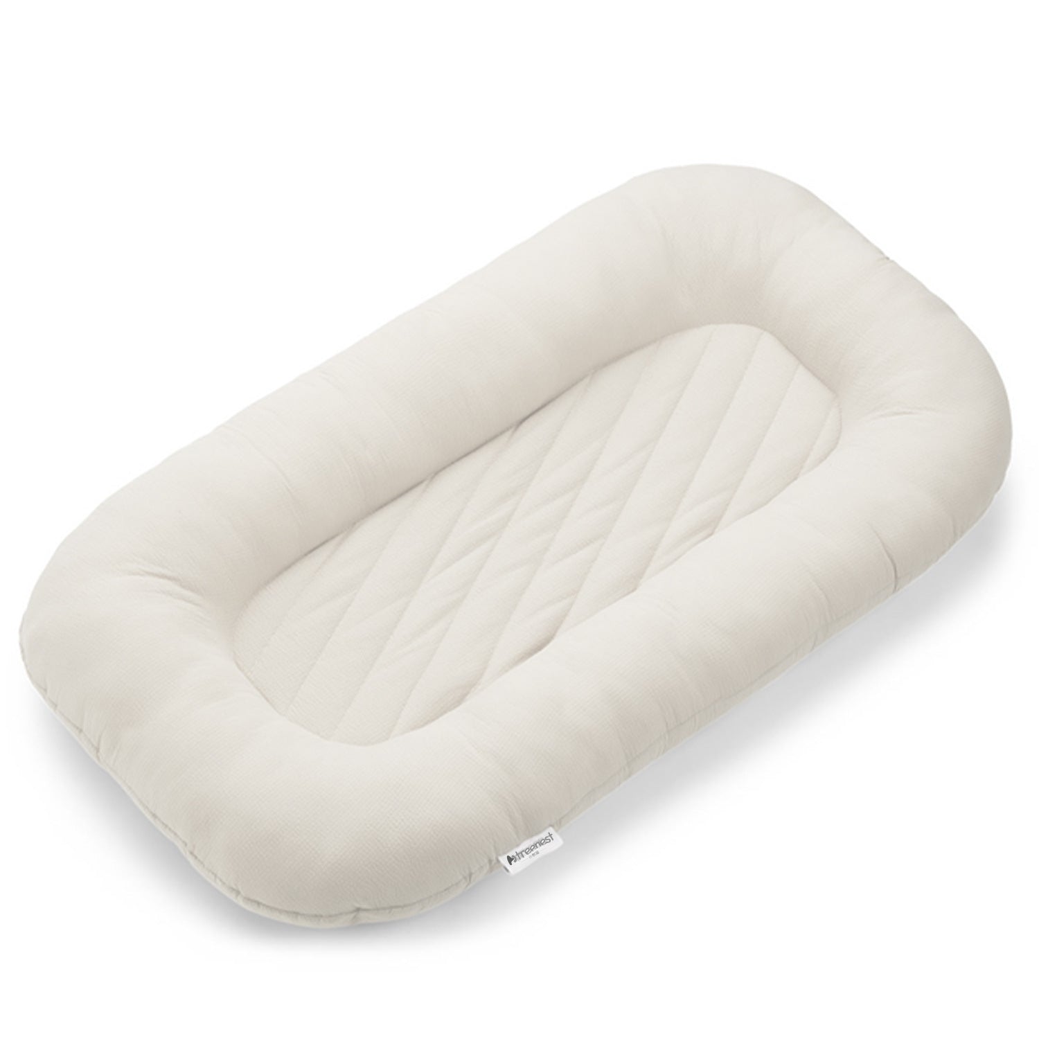 Cream soft striped infant lounger bed