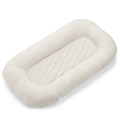 Cream soft striped infant lounger bed