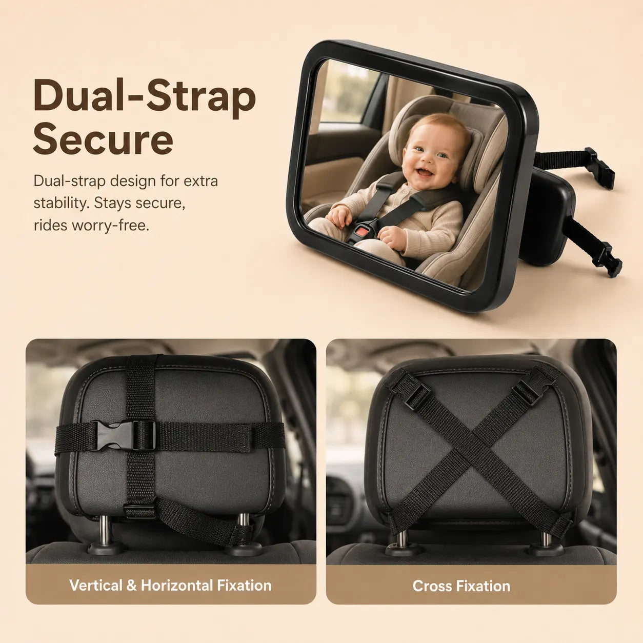 XL Baby Car Mirror for Rear Facing