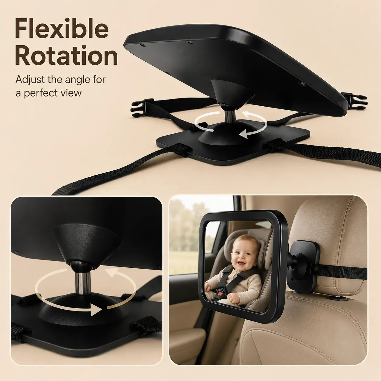 XL Baby Car Mirror for Rear Facing