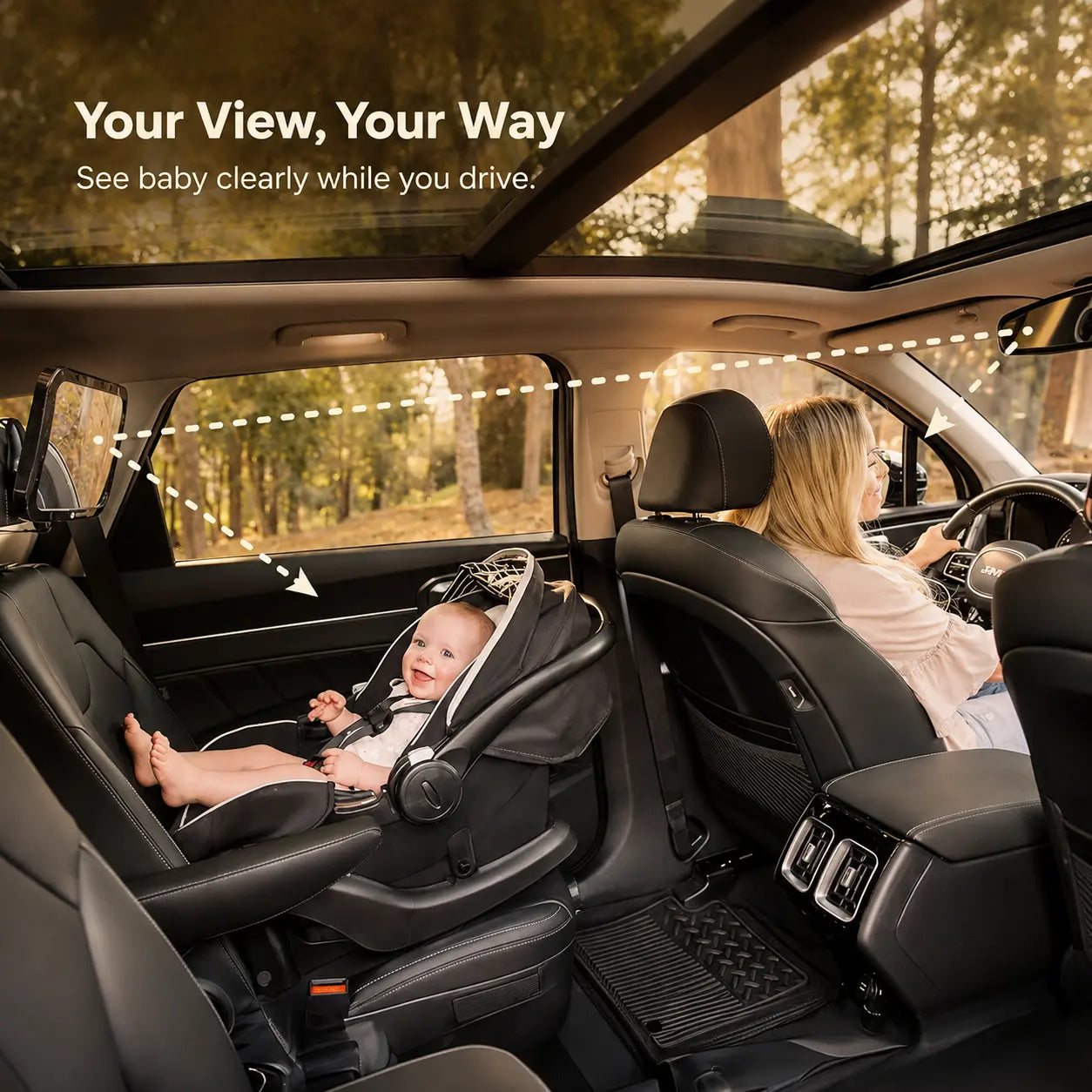 XL Baby Car Mirror for Rear Facing